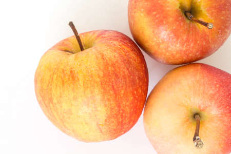 red apple on white backgroundの写真素材