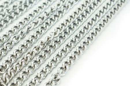 silver chain on white background