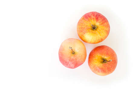 red apple on white backgroundの写真素材
