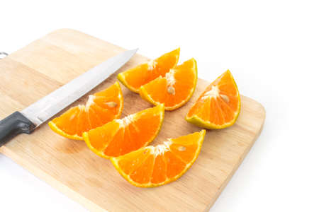 orange slice fruit fresh on white background
