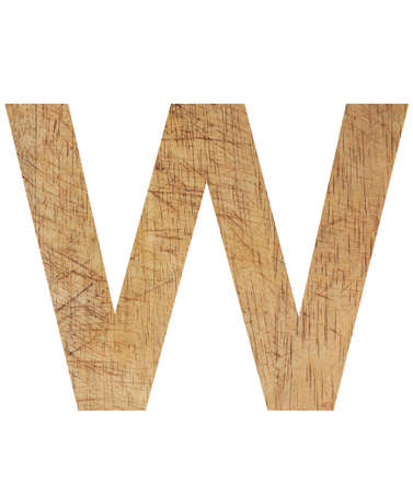 alphabet letter wood uppercase on white backgroundの写真素材
