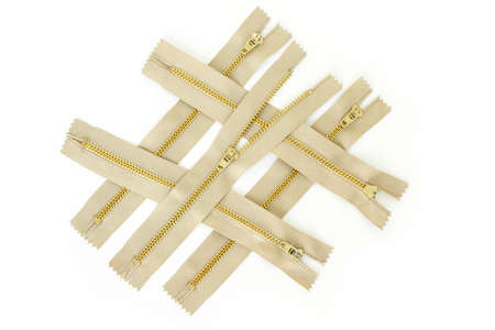 zipper overlapping object on white background