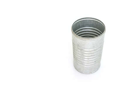can tin empty old vintage retro on white background