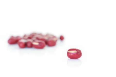 red bean seed pile vegetable nature on white backgroundの写真素材