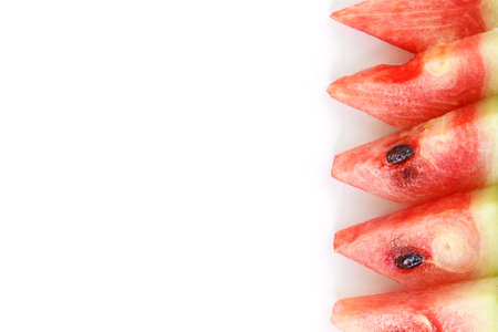 watermelon red slice frame border on white background