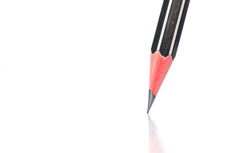 pencil black, blue, brown tool art on white backgroundの写真素材