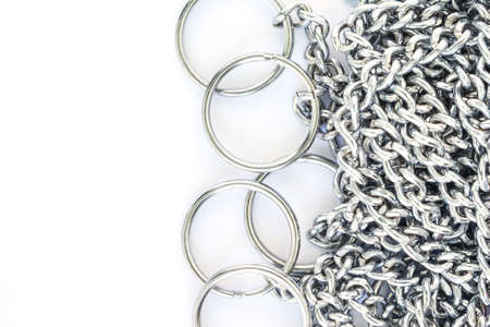 silver chain on white backgroundの写真素材