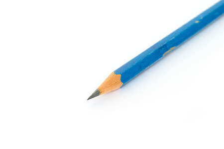 pencil black, blue, brown tool art on white backgroundの写真素材
