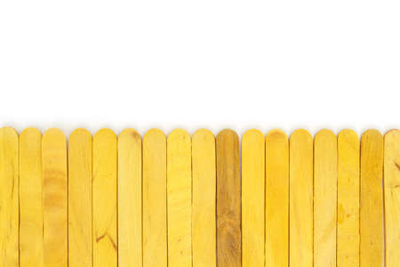 yellow wood fence plank texture backgroundの写真素材