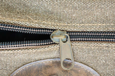 zipper clothing brown jacket macro pattern backgroundの写真素材