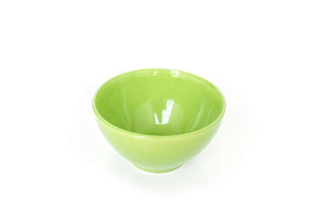 green bowl on white backgroundの写真素材