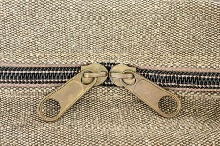 zipper clothing brown jacket macro pattern backgroundの写真素材