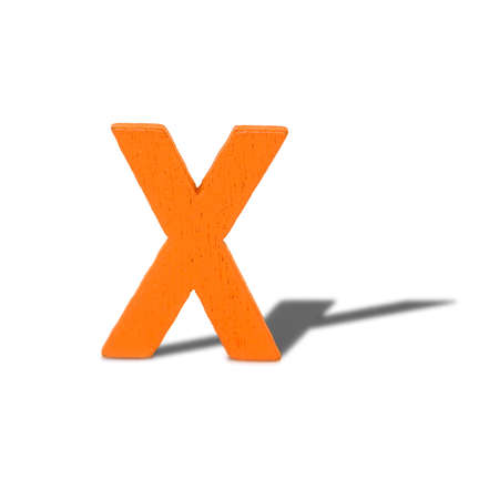 alphabet letter wood long shadow  on white backgroundの写真素材