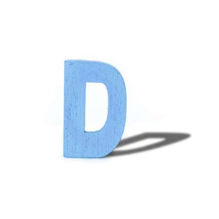 alphabet letter wood long shadow  on white backgroundの写真素材