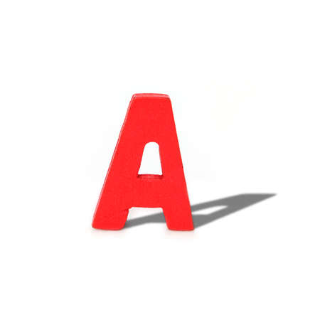 alphabet letter wood long shadow  on white backgroundの写真素材