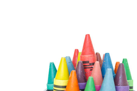 crayon drawing border multicolored backgroundの写真素材