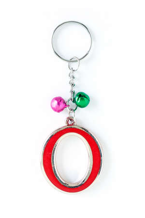 alphabet key chain label tag on white background