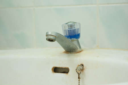 tap faucet water in baltroom interior house save waterの写真素材