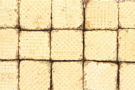 wafer chocolate dessert on white backgroundの写真素材