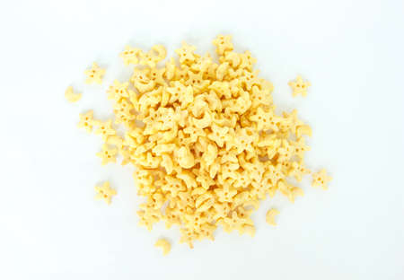 corn flakes top view on white background.の写真素材