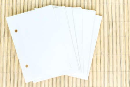 handmade book white paper texture abstract on mat background.の写真素材