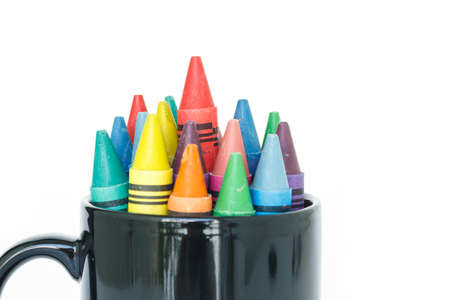 crayon drawing border multicolored backgroundの写真素材