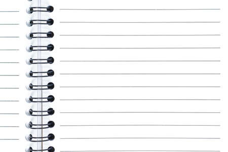 Line on paper notebook.