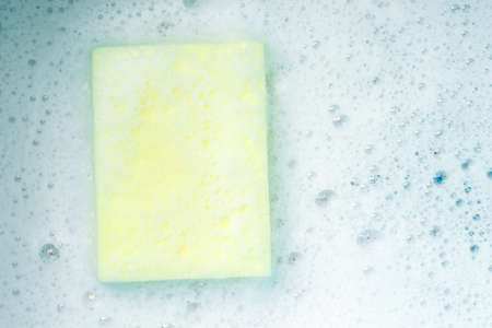 Bubbles foam white washing cleaning spongeの写真素材