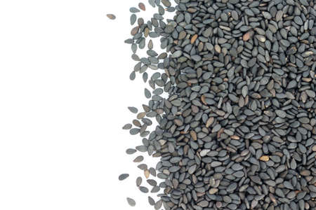 Pile of black sesame border background.の写真素材
