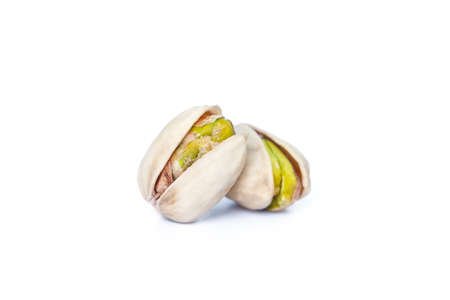 heap pistachio on white background.の写真素材