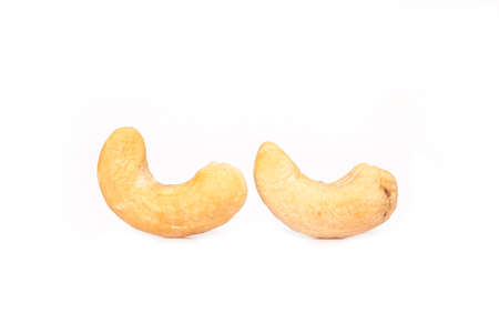 cashews on white background.