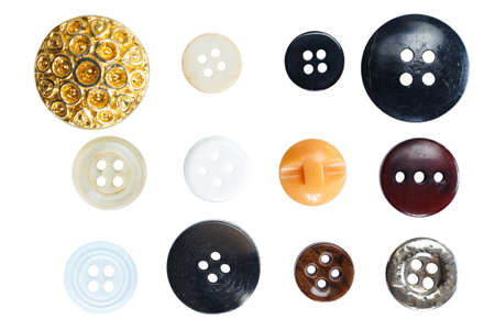sewing button on white background.の写真素材