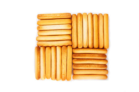 bread sticks on white background.の写真素材