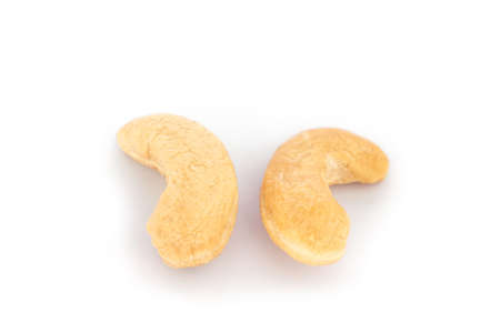 cashews on white background.の写真素材