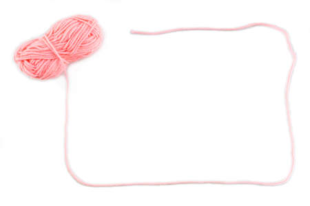 border yarn color pink on white background.の写真素材