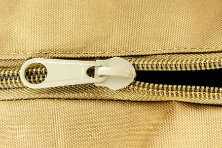 zipper bag color khaki texture.