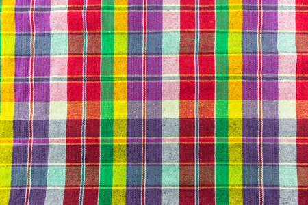 multicolor classic tablecloth texture, background with copy spaceの写真素材