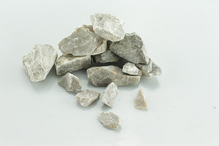Rocks or pebbles on a white background.