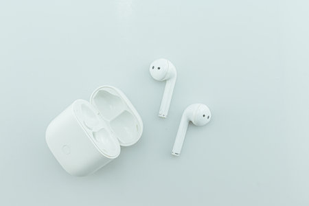 Wireless headphones or headphones on a white background.