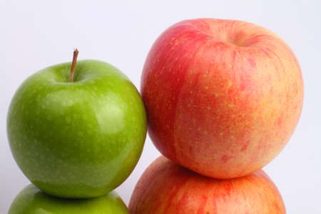 Red and Green Applesの写真素材