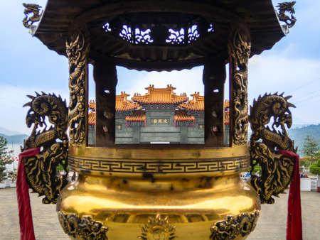 Front gate at Wen Wu Temple in Taiwanのeditorial素材