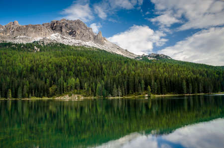 Beautiful view of famous dolomite mountain, Italy.の写真素材