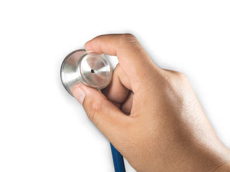 hand hold stethoscope on isolate backgroundの写真素材