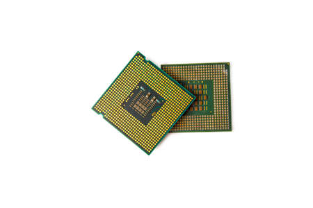 isolated CPU on white backgroundの写真素材