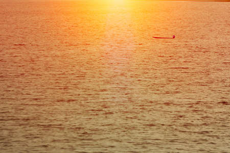 fishing boat in wide angle viewの写真素材
