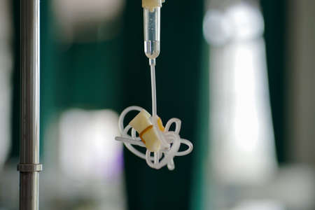normal saline solution, iv injection in hospital wardの写真素材