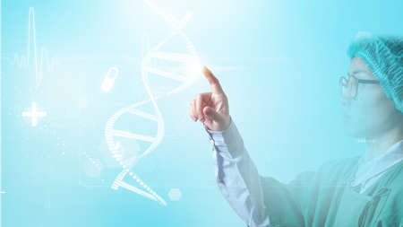 structure of the DNA double helix animation, DNA molecular and biological concept
