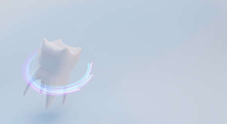 Teeth protection designed with cleaning background, 3D illustrations rendering