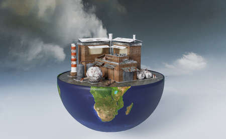 3D Store front design at night scene, 3D illustrations renderingの写真素材