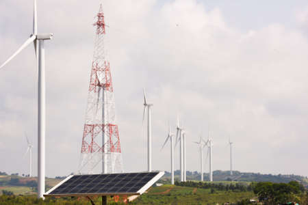 green power frome wind turbine and solar panal